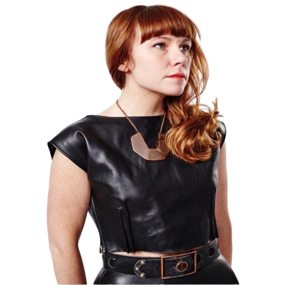 Production Mode Chicago Cap Sleeve Vegan Leather Crop Top Zipper Side Lined XXL